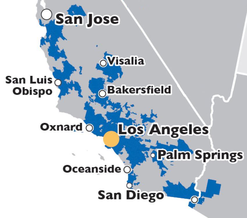 California Fiber Internet coverage map